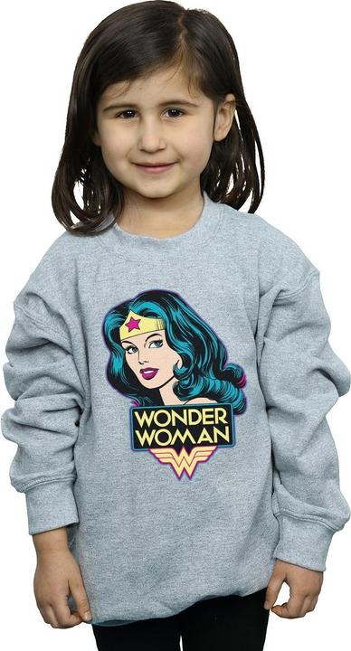 Actual product image Wonder Woman Girls Head Cotton Sweatshirt (116)
