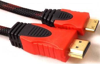 Image du produit Hermex Câble HDMI 1.4 vers Mini HDMI 3D Full-HD Ethernet Lan 1080p 3m 3 mètres (3 m, HDMI)