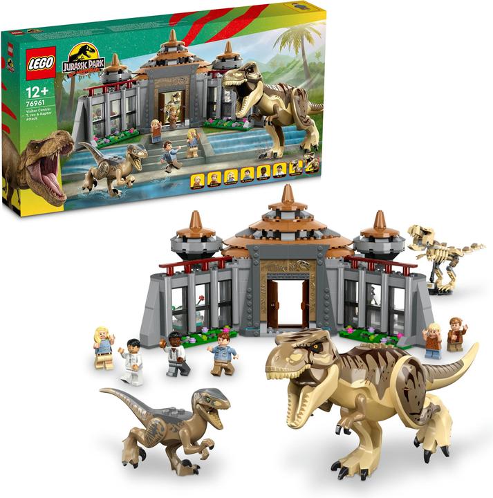 Produktbild LEGO Angriff des T. rex und des Raptors aufs Besucherzentrum (76961, LEGO Jurassic World)