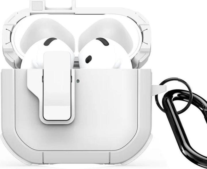 Dux Ducis Headphone case - AirPods 4 PECP Series PC+TPU Cover with Hook White (Hoes voor oplaadkoffer)