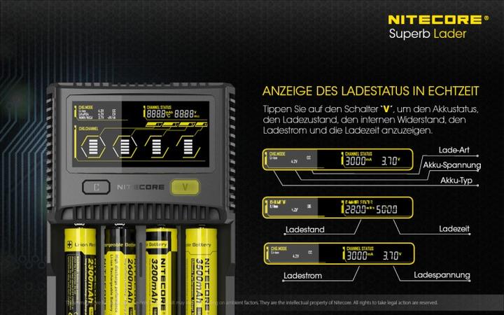 Image du produit Nitecore SC4 - Chargeur rapide (1 pcs, 14500, 16340, 18650, 26650, Piles rechargeables + chargeur)
