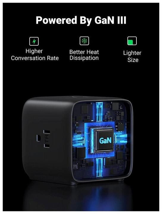 Actual product image Ugreen Cube CD268 (3 x, CEE 7/4, USB-A, USB-C, 1.80 m)