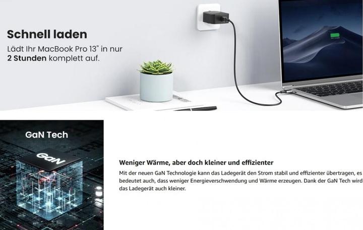 Productafbeelding Ugreen USB-C GaN lader (65 W)