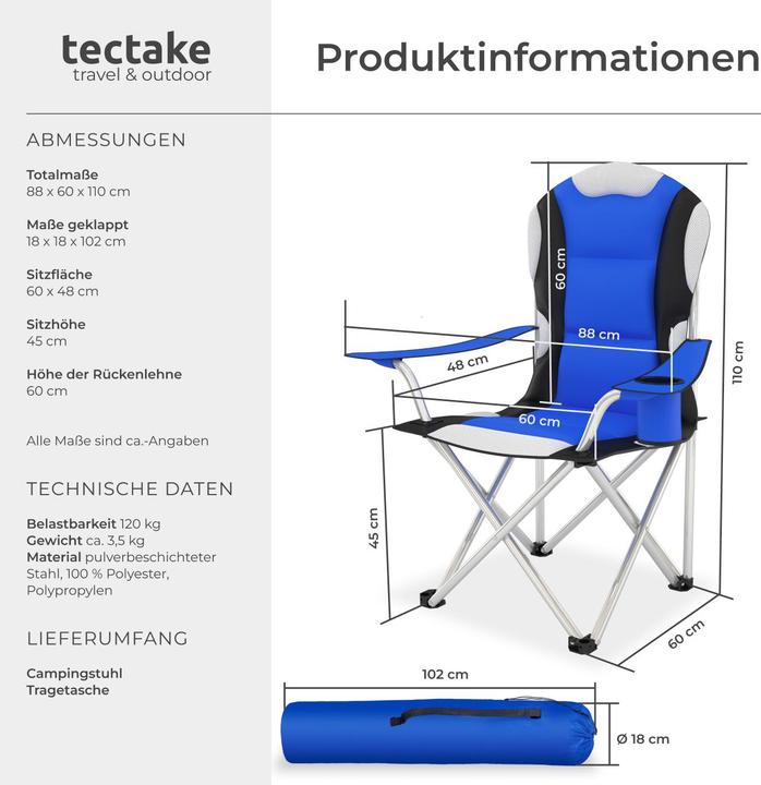 Produktbild tectake Campingstuhl