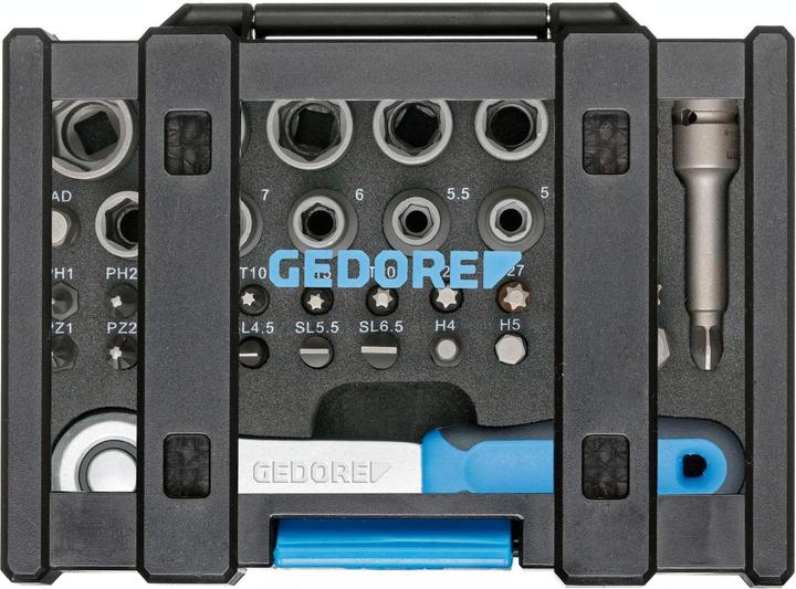 Image du produit Gedore 666-U-20 Boîte à douilles à embouts avec cliquet 1/4" 35 pièces