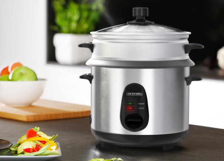 Image du produit Arendo Cuiseur à riz 1l, 400 W, Insert de cuisson vapeur, Fonction maintien au chaud, Cuiseur vapeur