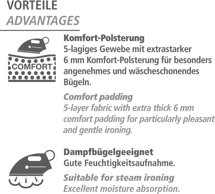 Valeurs nutritives et ingrédients Wenko Couverture de repassage Air Comfort