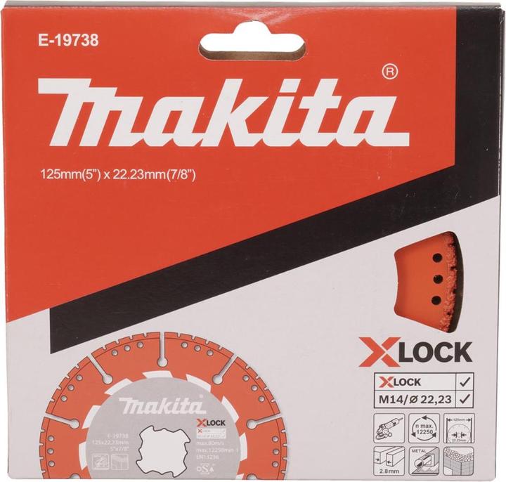 Actual product image Makita Diamond cutting disc cutting hole 22.23mm X-LOCK Rescue 125mm E-19738