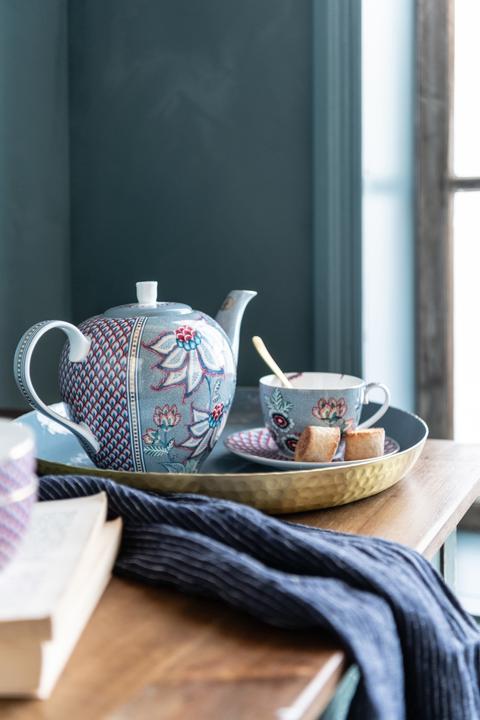 Actual product image PIP Studio Flower Festival Tablecloth Blue 100 x 100 cm (100 x 100 cm)