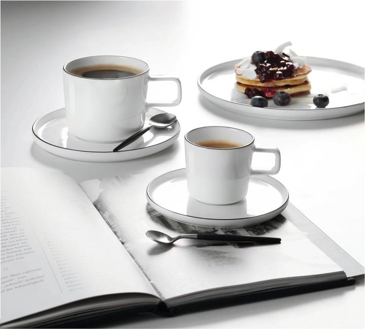Immagine prodotto ASA Selection ASA à table oco ligne noire tazza da caffè con piattino 0,2l (200 ml, 1 x)