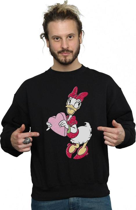 Actual product image Disney Mens Daisy Duck Love Heart Sweatshirt (L)