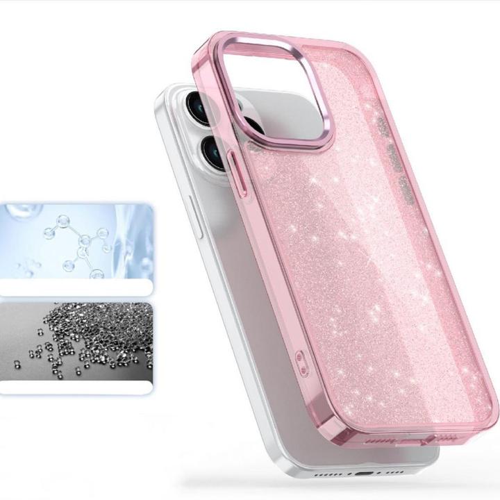 Produktbild Hurtel Glitter Case for iPhone 16 Pro Max - pink with glitter (Apple iPhone 16 Pro Max)