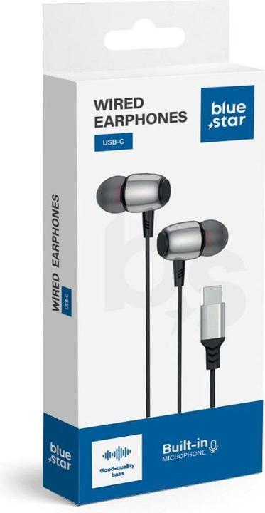 Image du produit BlueStar Wired headphones Blue Star BLUE STAR wire earphones Type C (DAC) with microphone M09C 1,2 m black (Filaire)
