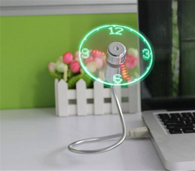 Produktbild PhoneLook Flexibler Ventilator mit USB-A Anschluss Kühlender Ventilator mit Integrierter LED-Uhr