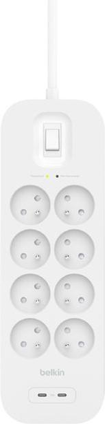 Produktbild Belkin Surge Protection with USB C 8 Outlet Dual USB C 30w PD (8 x, CEE 7/5, 2 m)