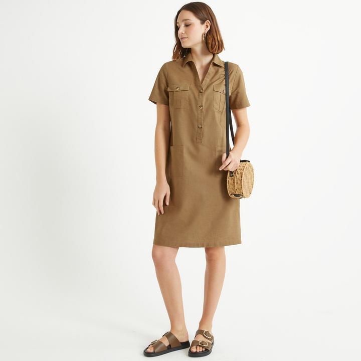 Actual product image Anne Weyburn Half-length dress made from half linen (40)