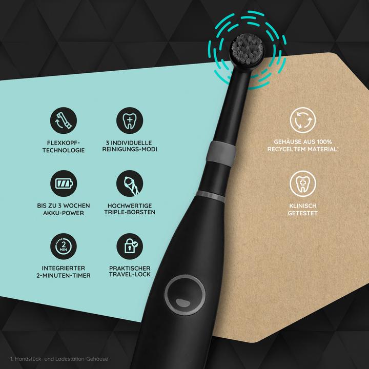 Actual product image happybrush Happy Brush ECO R2 Allblack + 3 refills (Oscillating toothbrush)