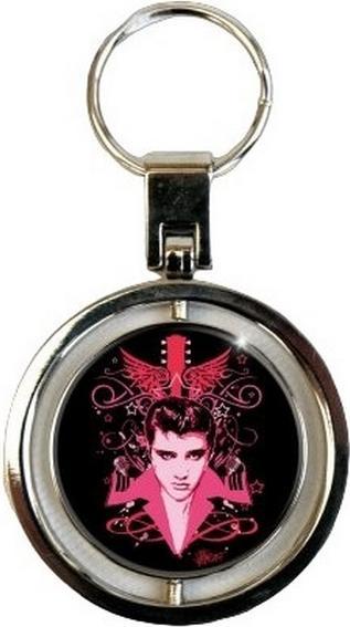 Actual product image Elvis Let's Face It Spinner Keyring
