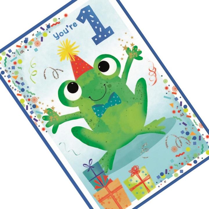 Produktbild Simon Elvin Frosch Geburtstagskarte You're 1 6erPack Karton (6 Stk.)
