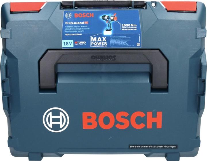 Image du produit Bosch Professional Visseuse à chocs sans fil GDS 18V-1050 H, 2 batteries ProCORE18V 5.5Ah, chargeur, L-BOXX (Fonctionnement sur batterie)