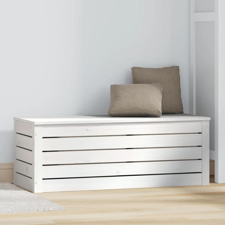 Actual product image VidaXL Truhe Weiss 89x36,5x33 cm Massivholz Kiefer,Farbe