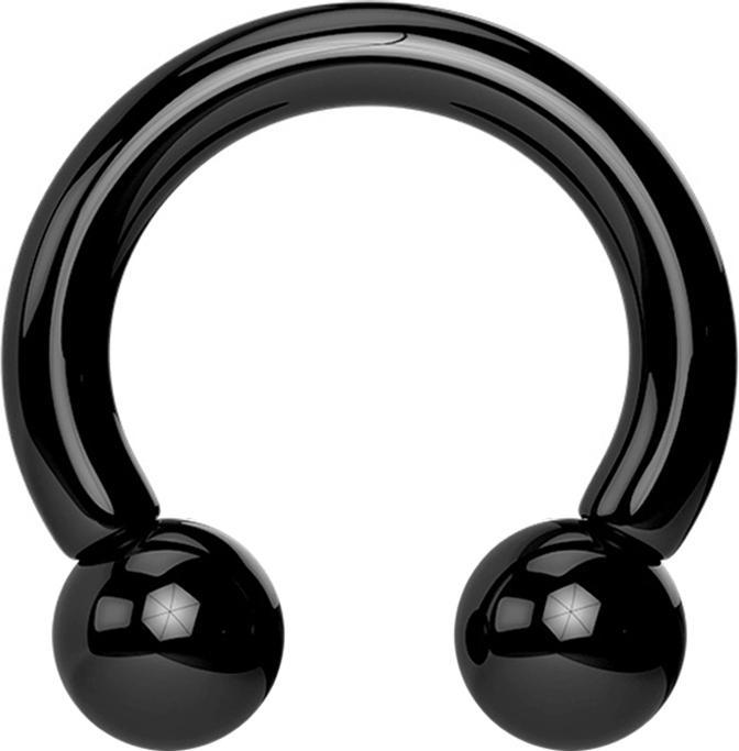 Star Piercing Circular Barbell schwarz mit zwei Kugeln (Acryl, ohne Messing)