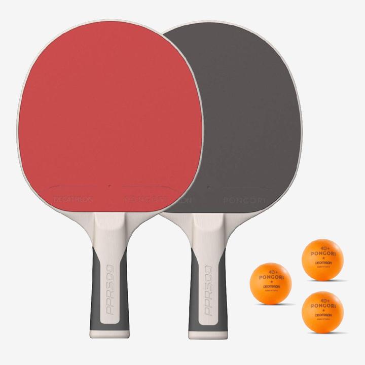 Pongori Set aus 2 robusten Schlägern und 3 Tischtennisbällen - Set PPR 500