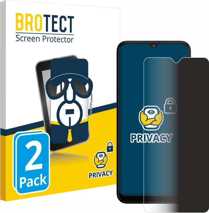 Productafbeelding BROTECT Anti-spionnetje privacyfolie Beschermfolie tegen blauw licht (2 Stuk, Motorola Moto G10)