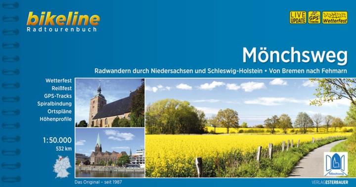 Image du produit Bikeline Radtourenbuch Mönchsweg 50000 (Allemand, Maison d'édition Esterbauer, 2018)