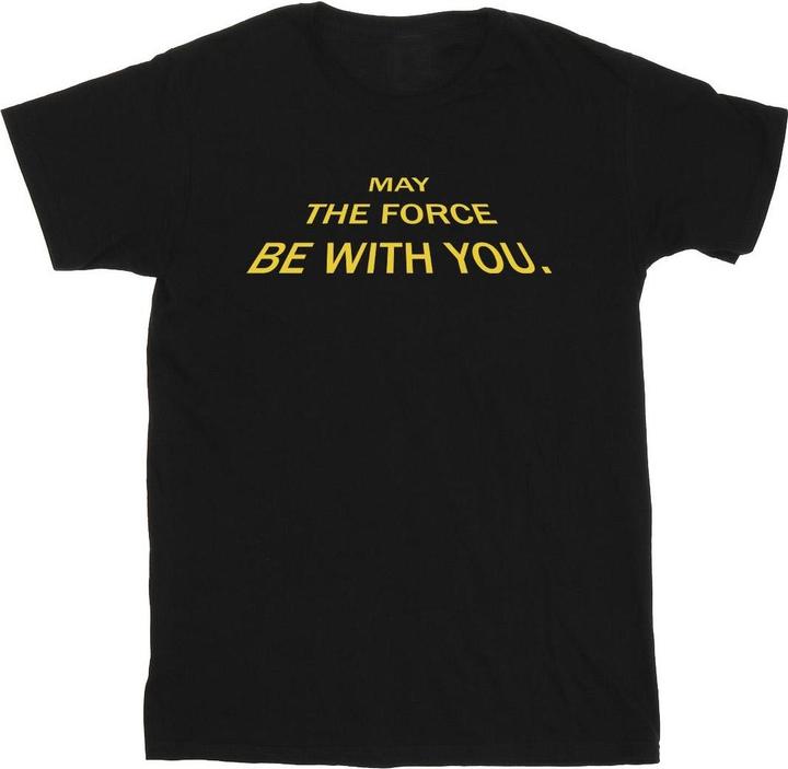 Actual product image Star Wars Mens May The Force Opening Crawls T-Shirt (5XL)