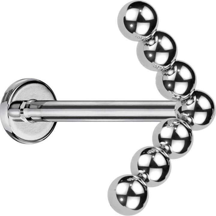Actual product image Star Piercing Micro labret inner thread silver three flowers crystals silver (Brass surgical steel 316L, Titanium G23)