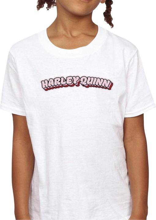Actual product image Girls Batman Harley Quinn Logo Cotton T-Shirt (152, 158)