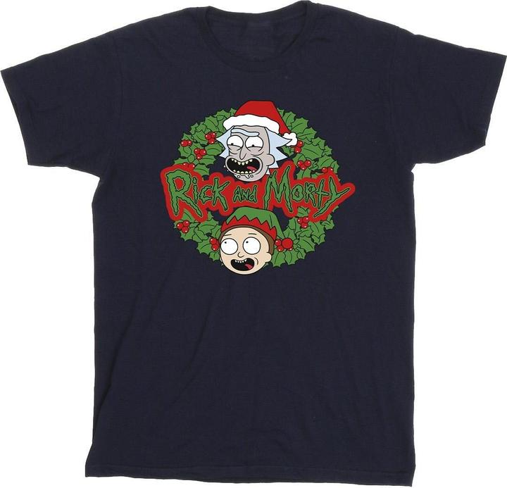Rick And Morty Christmas Wreath TShirt (L)