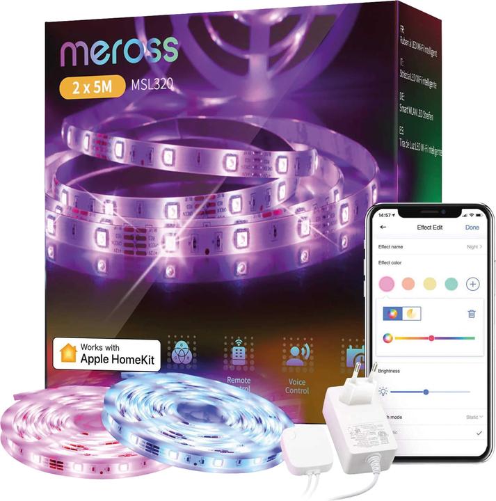 Actual product image Meross LED strips (Multicoloured, 0.20 cm, Indoor)