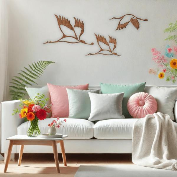 Produktbild Trenddeko Kraniche - Vogelschwarm 02 (40 x 23 cm, 30 x 13 cm, 30 x 17 cm)