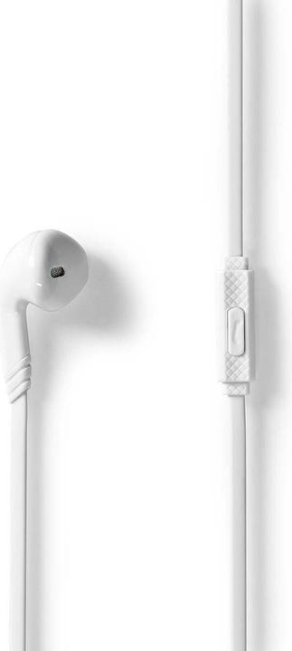 Actual product image Nedis Headphones with cable | 3.5 mm | Cable length: 1.20 m | Built-in microphone | White (Cable)