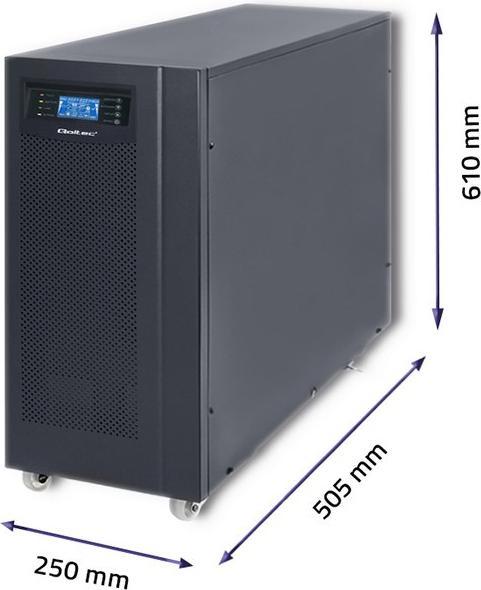 Actual product image Qoltec Pure Sine Wave 53044 (10000 VA, 800 W, Online double converter UPS)