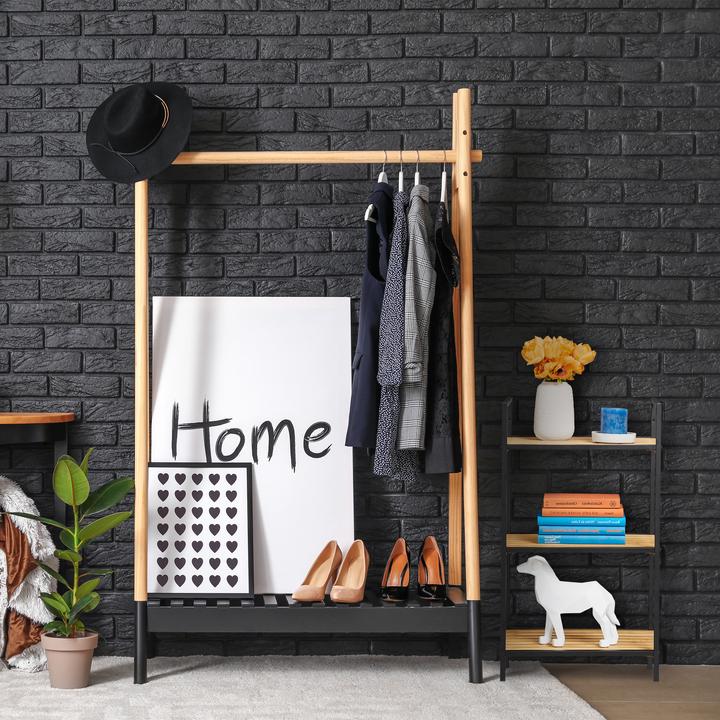 Image du produit Relaxdays Etagère, bambou & métal (39 x 32,5 x 71 cm)