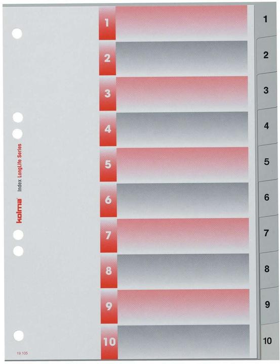 Immagine prodotto Kolma Registro A5 alto superstrong 1-10 10 pezzi grigio