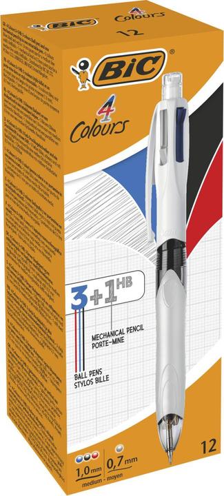 Immagine prodotto Bic Penna a sfera M/HB 942104 4Colours Multifun. 12 pezzi (Bianco, Argento, Grigio, 12 x)