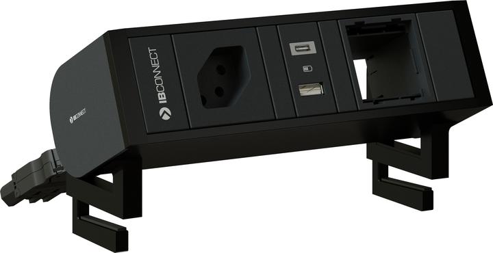 IB Connect SUPRA Steckdoseneinheit schwarz 1x Typ 13 1x USB-A/C 1x Leermodul (1 x, USB-C, USB-A, Typ 13, 0.30 m)