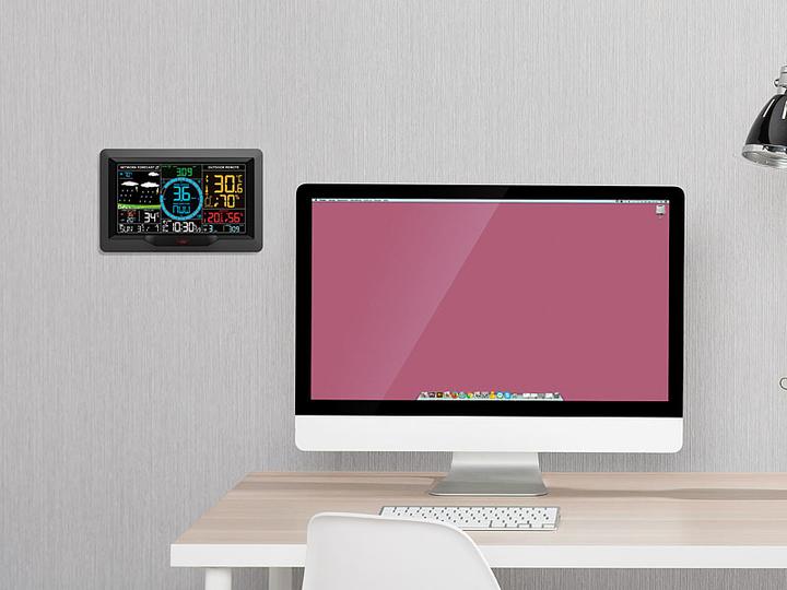 Produktbild Infactory WLAN-Wetterstation-Set mit XL-Farb-Display & Aussensensor