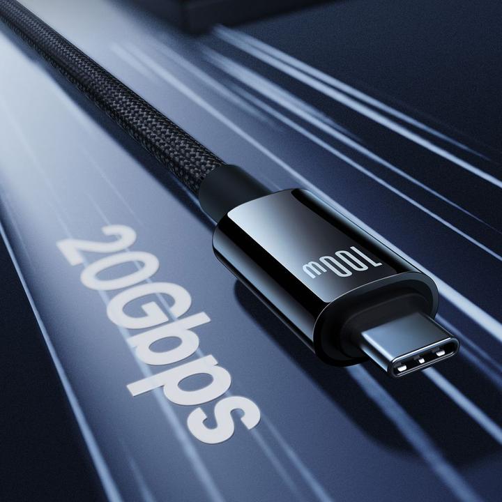 Produktbild Baseus Tungsten Gold USB-C 3.2 / USB-C 3.2 cable 100W 4K 60Hz 1.5m - black (1.50 m, USB 3.2)