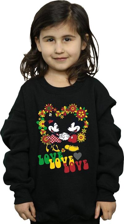 Actual product image Disney Girls Mickey And Minnie Mouse Hippie Love Sweatshirt (116)