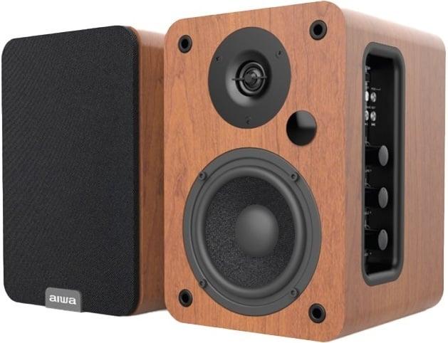 Aiwa Paire d'enceintes actives ASP-A200, marron (1 paire, 25 W)