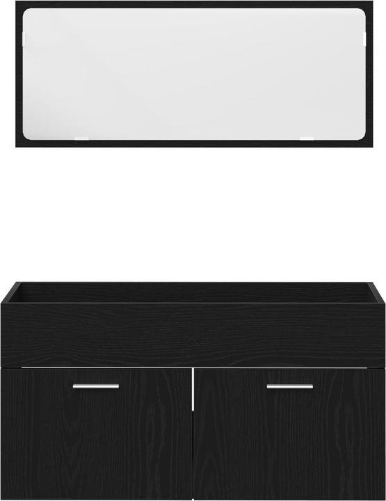 Actual product image VidaXL Bathroom furniture set of 2 black oak engineered wood, glass