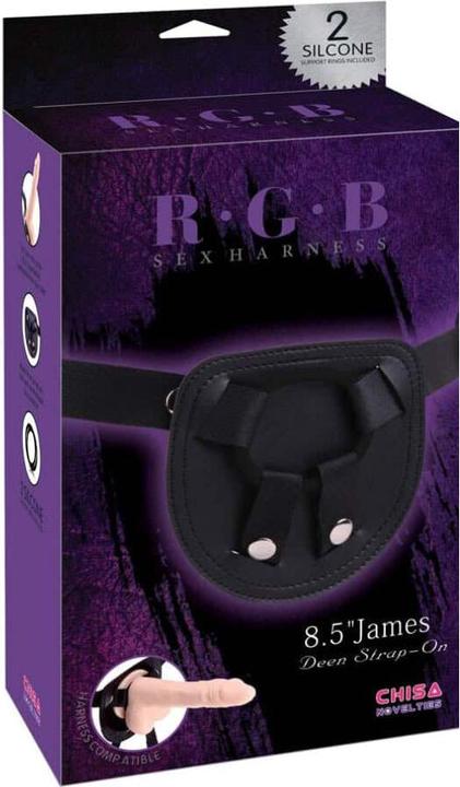 Actual product image Chisa Strap-On with Dildo 8.5 James Deen Flesh