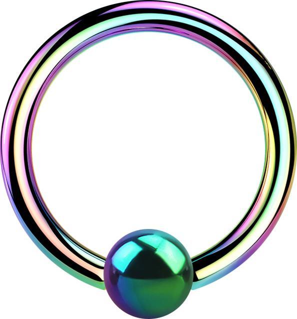 Star Piercing Micro Ball Closure Ring farbig mit Titanium Schicht (Chirurgenstahl 316L, ohne Messing)