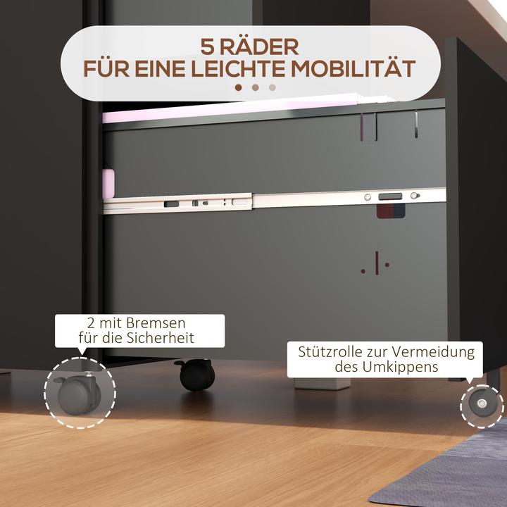 Actual product image Vinsetto Mobile pedestal with 2 lockable drawers