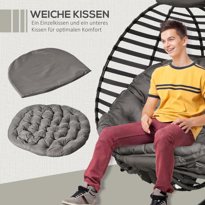 Produktbild Outsunny Hängesessel mit Kissen (120 kg)